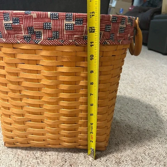 Longaberger Large Patriotic Flag Basket ‘99 Old Glory W/liner And Lid. NWOT - Picture 7 of 9